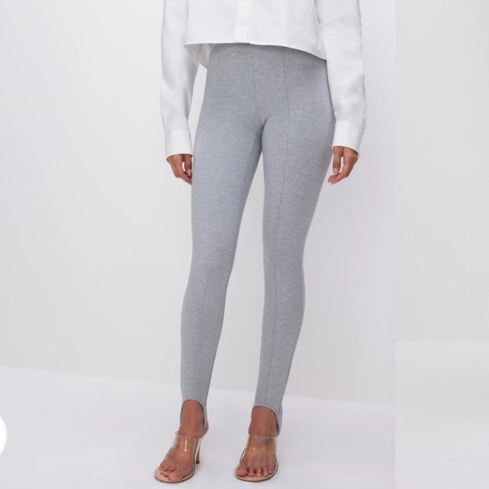 Good American Ponte Stirrup Leggings Heather Gray Pants XS